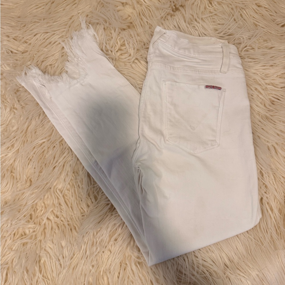 Hudson Tally Crop White Denim Jeans Size 26